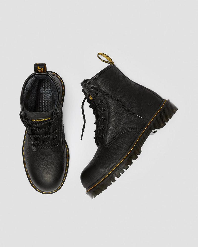 Black Men's Dr Martens Icon 7B10 Leather Steel Toe Ankle Boots | CA 442DFM